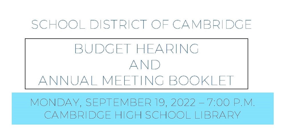 Budget Hearing and Annual Meeting Booklet Cover