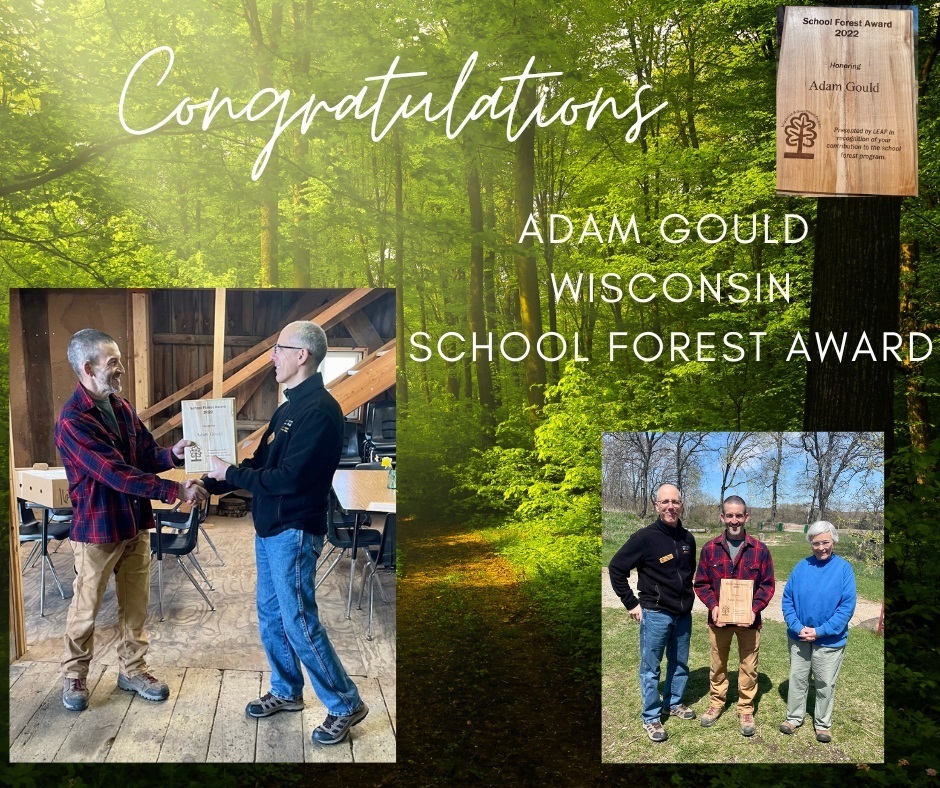 Adam Gould, Cambridge Presented with Wisconsin School Forest Award